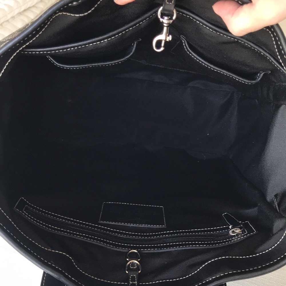 Coach Signature Monogram Corner Stripe Tote, 70336, Coated Canvas / Leather - Picture 9 of 15